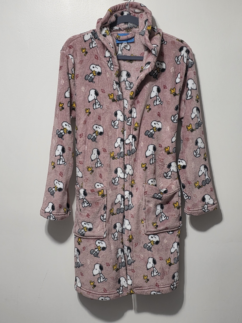 Peanuts Pink Snoopy & Woodstock Plush Fleece Robe